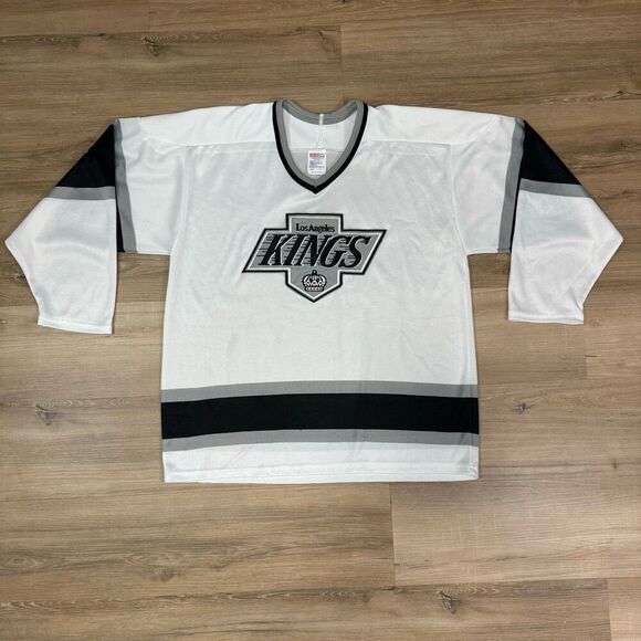 Vintage Los Angeles Kings CCM Home Hockey Jersey White Size Men's L Retro - Picture 1 of 13